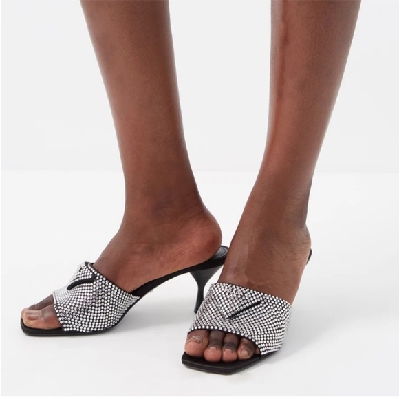 EUC Prada Crystal embellished mule 37.5 $1,695 - Picture 1 of 16